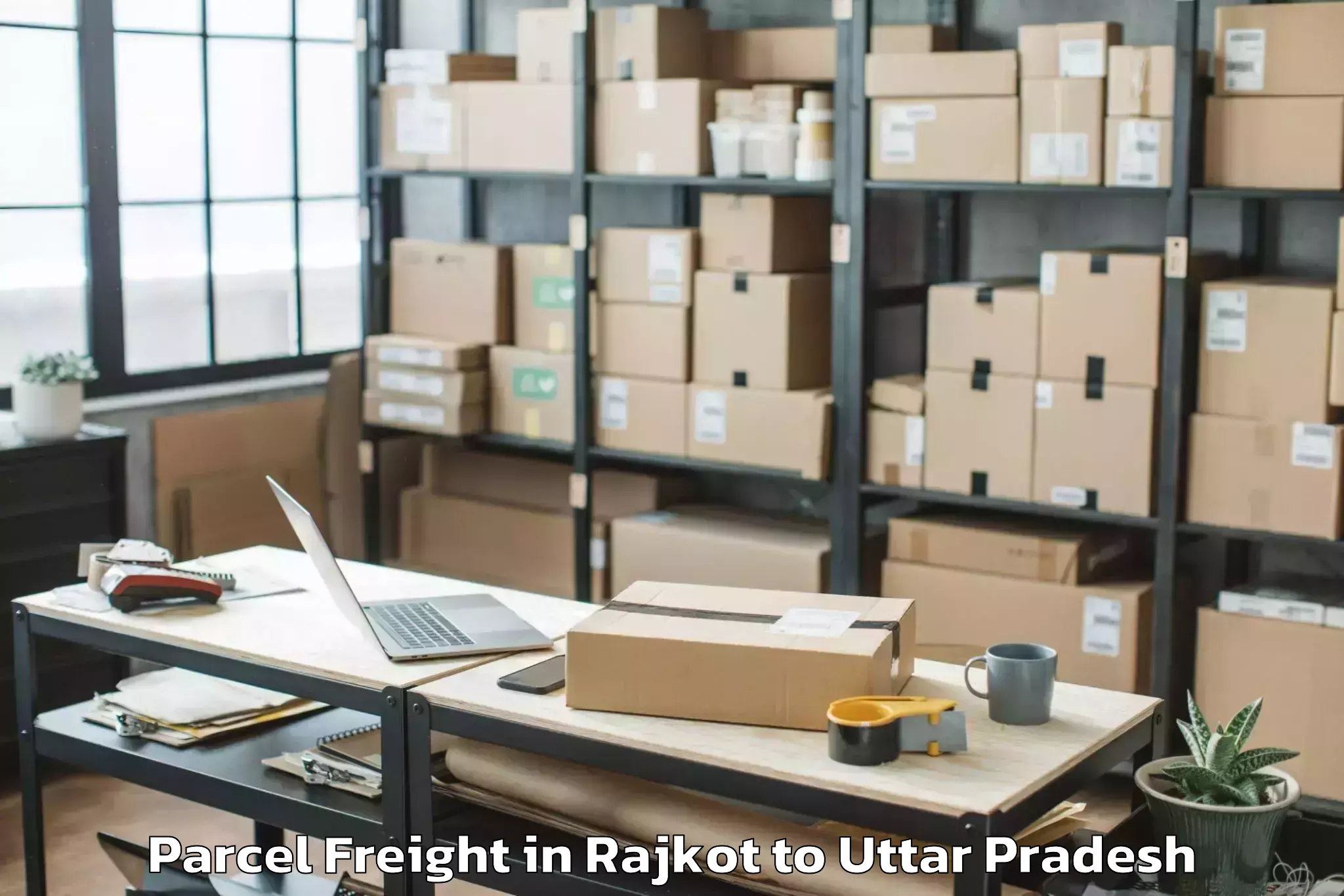 Affordable Rajkot to Rasulabad Parcel Freight